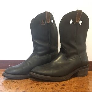 Black Leather Cowboy Boots Made in Canada